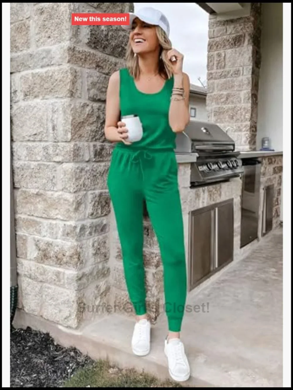 Matching 2 Piece Lounge Set: Sleeveless Tank & Jogger Pants Activewear Travel